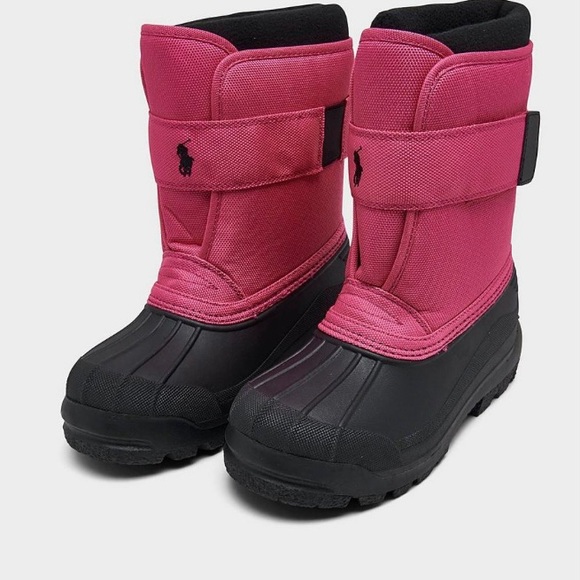 Polo Ralph Lauren Little Girls Everlee Fleece Winter Boots Pink/Black NIB NEW - Picture 4 of 8